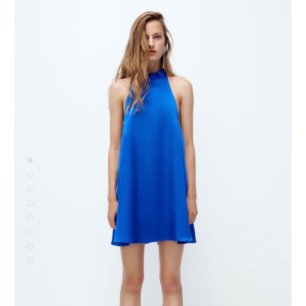 Blue Zara Halter Dress